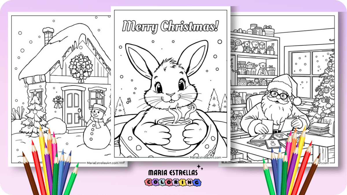 Adult Christmas Coloring Pages Featured Image