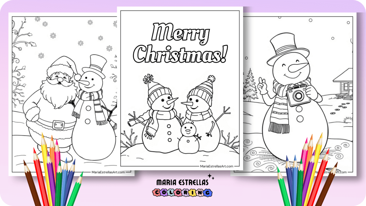 Snowman Coloring Pages Featured Image