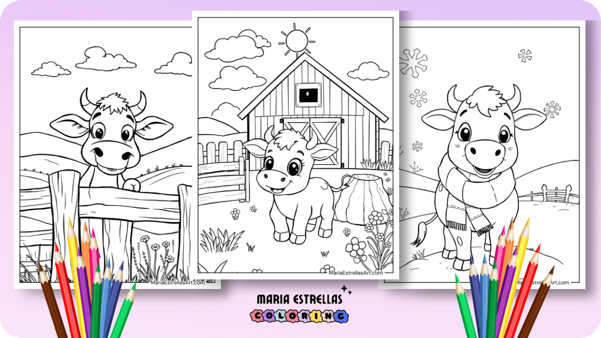 Cow Coloring Pages Featured Image